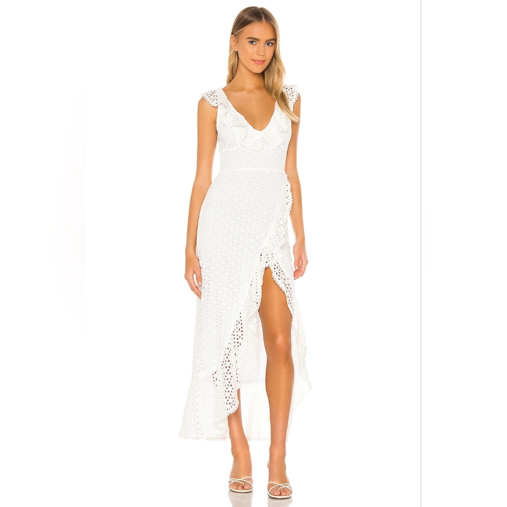 Majorelle Small Run Wild Dress White Eyelet High Low Spring Summer Bridal Shower